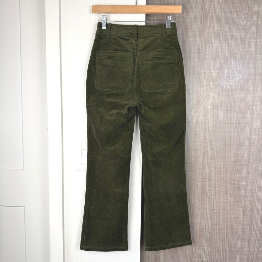 Apiece Apart Slim Marson Corduroy Pants Olive Green Ankle Cropped Granola Size 0 - Picture 8 of 12